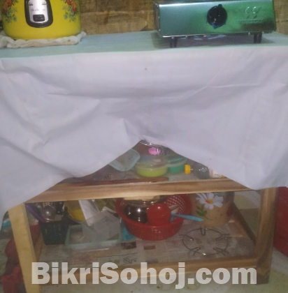 সিঙ্গেল চকি ও তিন তাক এর রান্নার টেবিল